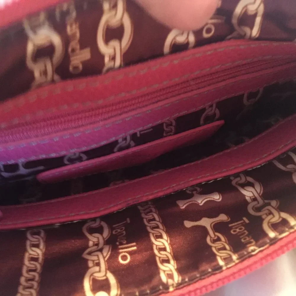 TIGNANELLO Small Dark Pink Leather Crossbody bag